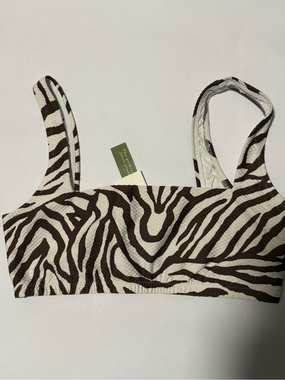 Heidi Klein Zebra-Print Brown & White bikini top